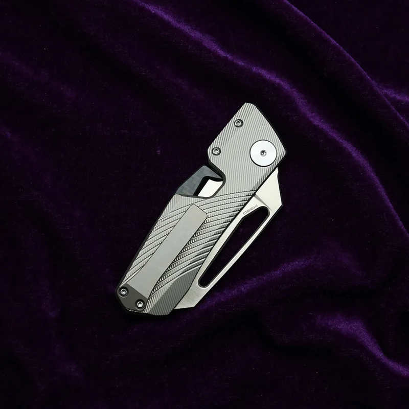 LEMIFSHE WinterPudding FACTOR B4  Titanium Handle M390 Blade Magnet Ceramic Bearing Pocket EDC Tool Camp Hunt Folding Knife