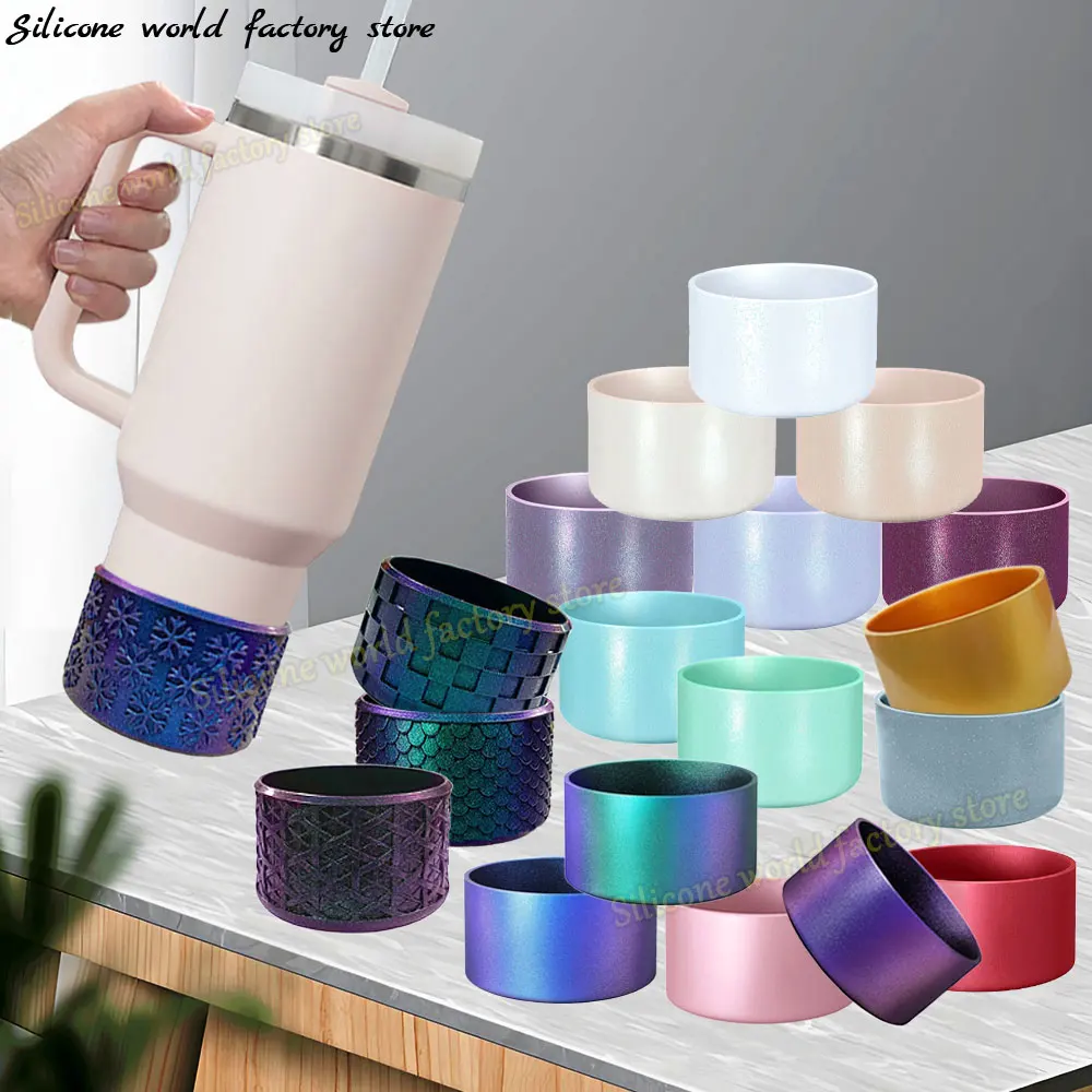 SW 7.5 سنتيمتر كوب سيليكون التمهيد كم ل ستانلي 40 أوقية بهلوان كوب سيليكون الغطاء السفلي لتدفق الجليد 30/20 أوقية أغطية زجاجات المياه