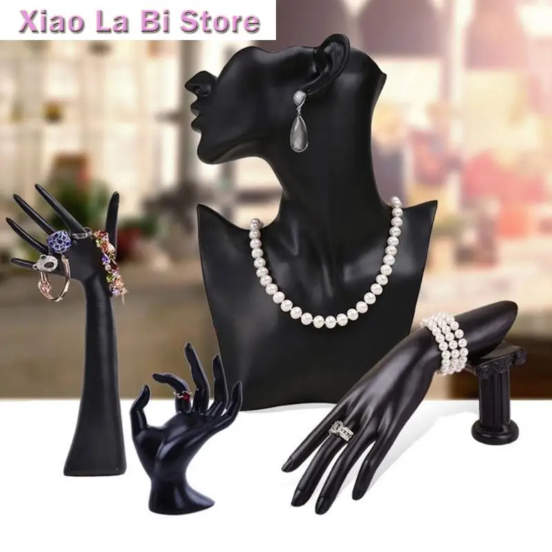 

XXFD Multifuntional Jewelry Holder with Mannequin and Hand Resin Texture Necklace Stand Perfect for Necklaces and Earrings
