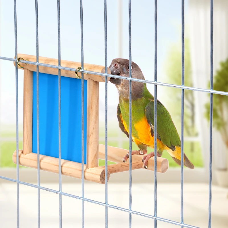 Vogelst änder Tischplatte Training mit Spiegel Barsch tragbare Papagei Holz spielst änder für kleine mittlere Papageien Vogel bedarf