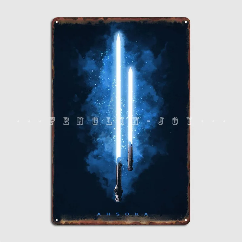 Ahsoka Lightsaber Metal Sign Plates Create Home Club Tin Sign Posters