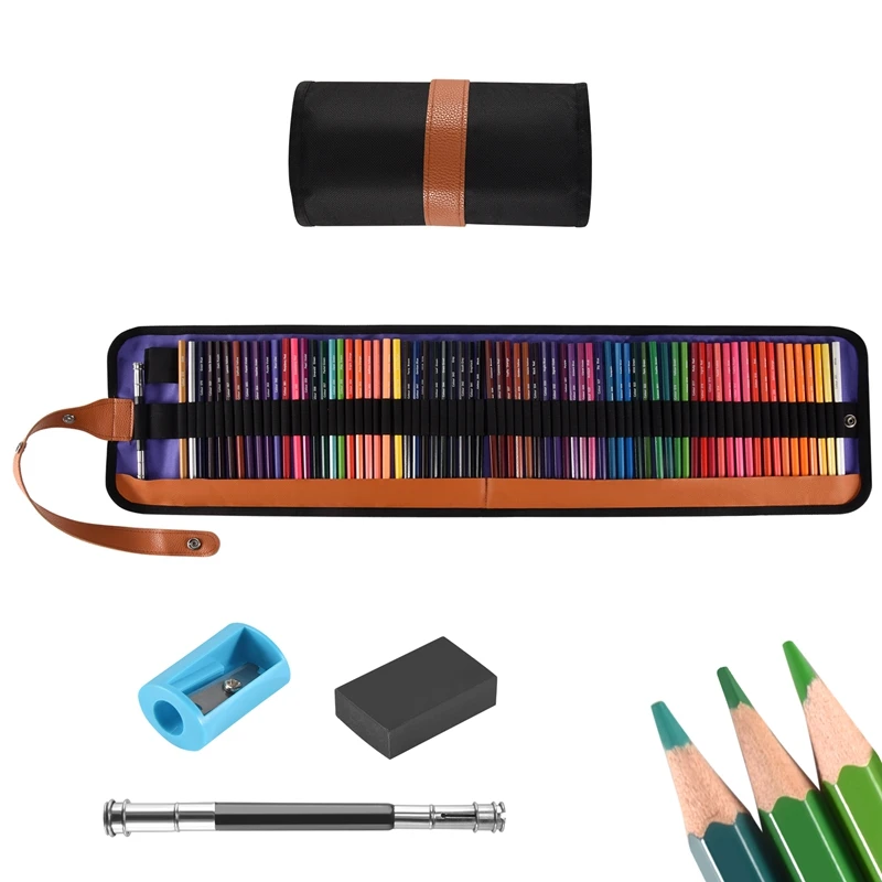 Color Pencil Roller Curtain Set Roller Blind Set Wooden With Rubber Pencil Sharpener Extender