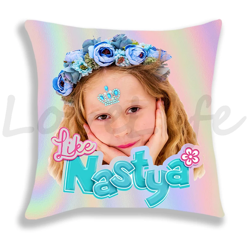 Cute Like Nastya Pillow Case Girls Pillowcase Sofa Bedroom Cushion Covers Home Decoration Kids Lovely Gifts 45*45cm Pillow Cover