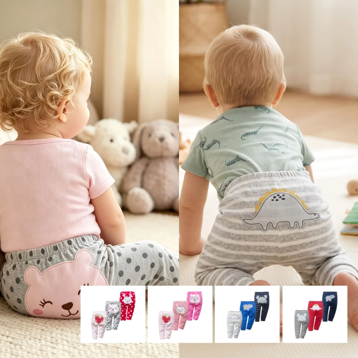 3PCS Unisex Cotton Harem PP Pants for Newborn Infant Spring Summer Knitted Toddler Leggings Boy Girl Baby Trousers Kids Clothing