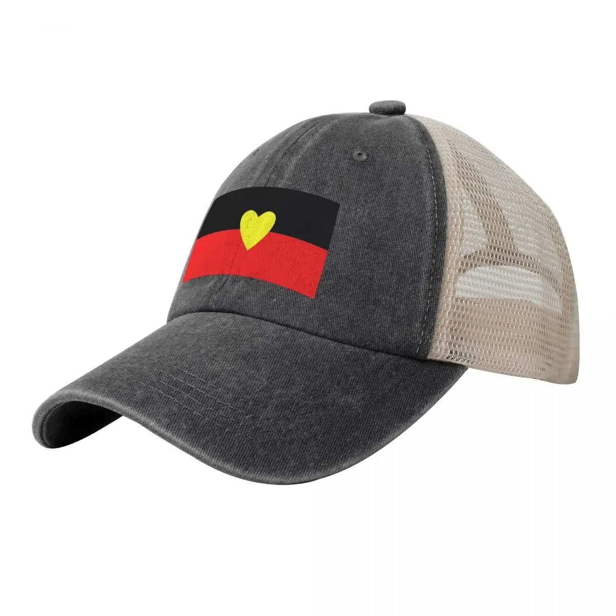 

Australian Aboriginal Heart Flag Baseball Cap Luxury Hat Hip Hop For Women Men's