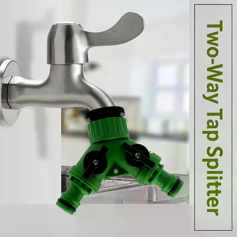 1Pc Y-Shaped Connector Garden Hose Faucet Two-Way Diverter Adapter Practical Household Gadget No Leak Dual Use