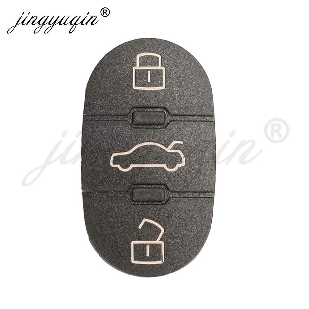 jingyuqin 5/10pcs Replacement Key Rubber Button Pad For Audi A1 A3 A4 A5 A6 A8 Q5 Q7 TT LINE RS Remote Fob Shell Case 2/3Buttons view 3