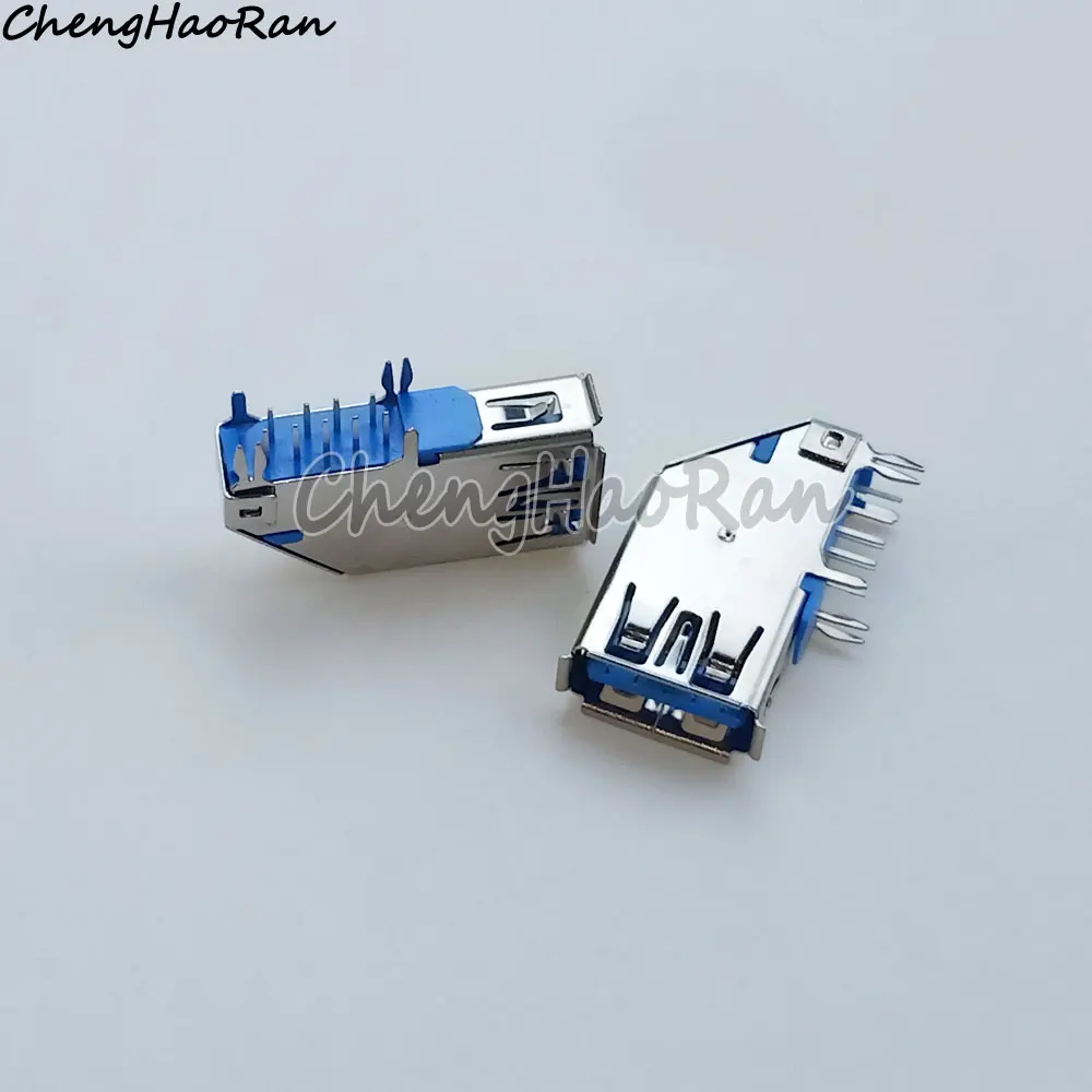 2 Pcs USB 3.0 USB 3.0-AF AM Port Male Female Solder Jack PCB Receptacle Connector For USB Interface Port 90/180 Degree Connector