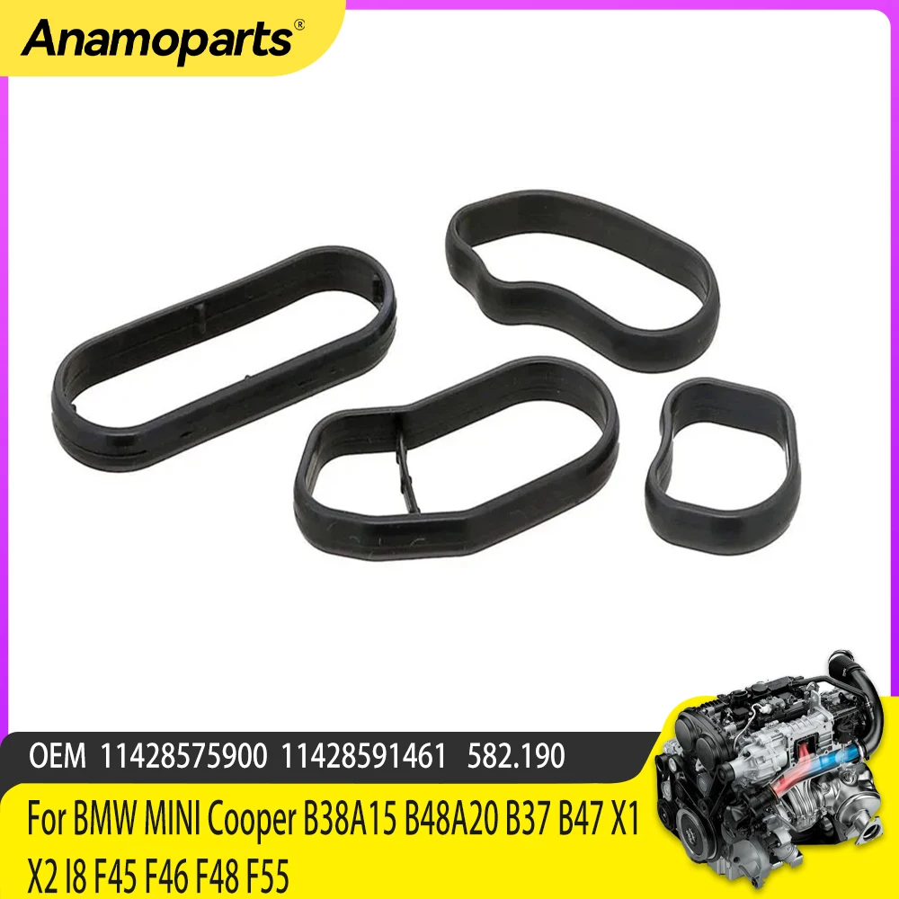 Engine Oil Cooler Gasket Set For BMW MINI Cooper B38A15 B48A20 B37 B47 X1 X2 I8 F45 F46 F48 F55