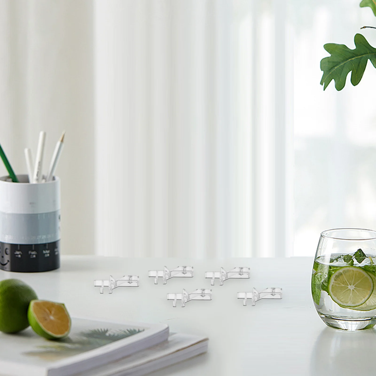 

10Pcs Clear Transparent Blinds Clips Hidden Valance Holders Curtain Hardware Window Treatments Adjustable Width Secure