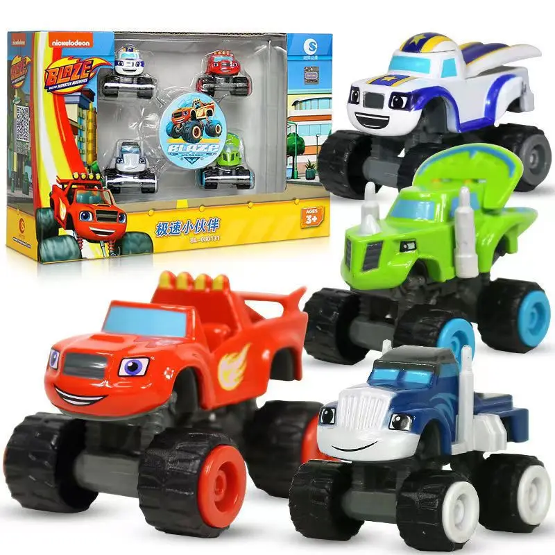 Anime Figure Blaze Monster Machines Cartoon ABC Plastic Alloy Deformed Car Model Action Figures Toys Child Birthday Gifts