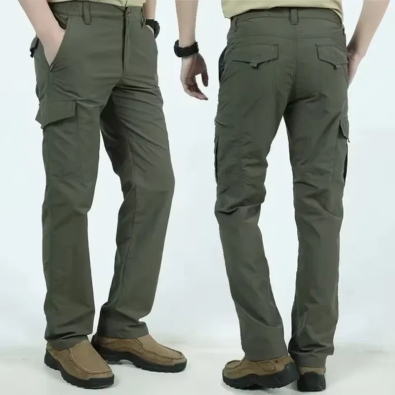 Sommer Lässige Leichte Armee Militär Lange Hosen Männlichen Wasserdichte Quick Dry Cargo Camping Overalls Atmungsaktive Taktische Hosen – Detail 3