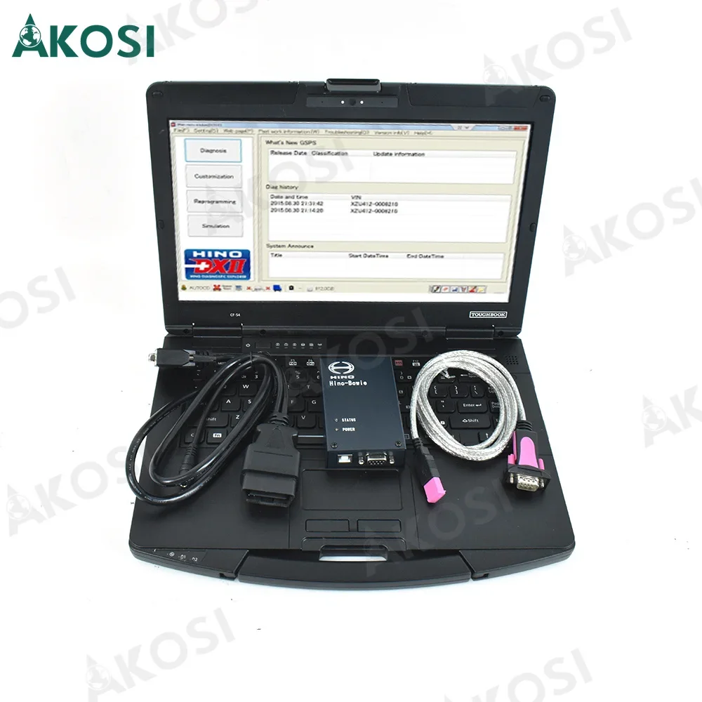 V3.16 With software For Hino Truck Diagnostic Tool Explorer Engine Data Viewing DX Excavator Truck and CF54 laptop