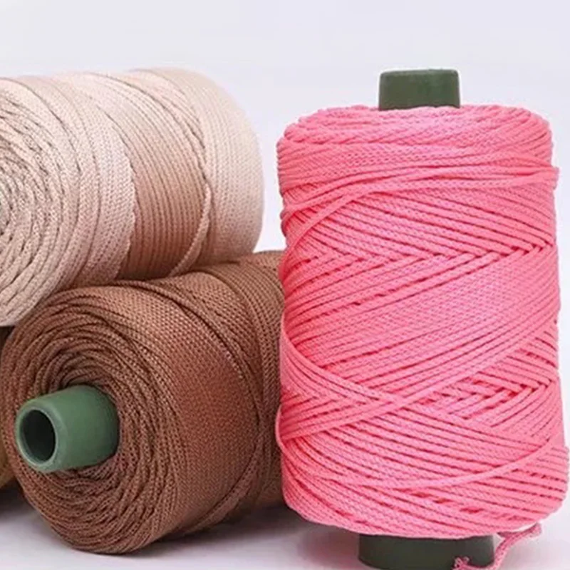 1 Roll Light Viscose Ice Rope Hand Knitting Bag Sun Hats Line Hollow Crocheted Woven Yarn Handmade Cushions Thread Crafts 3mm