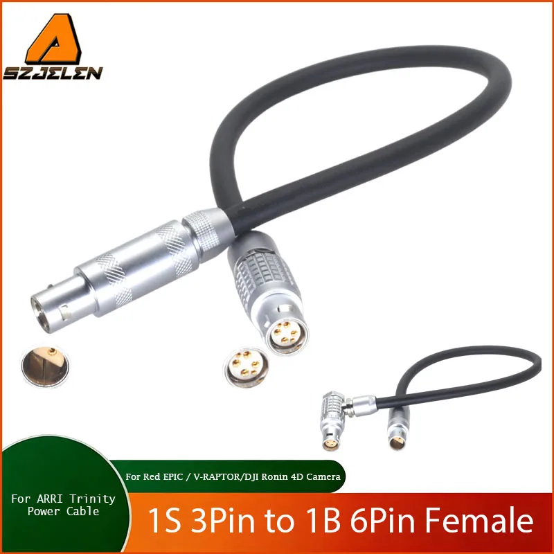 Hot Sale ARRI TRINITY 1S 3 pin TO 6 pin plug power cable 12V for RED Epic/ GEmini/RED SCARLE V-RAPTOR , DJI 4D