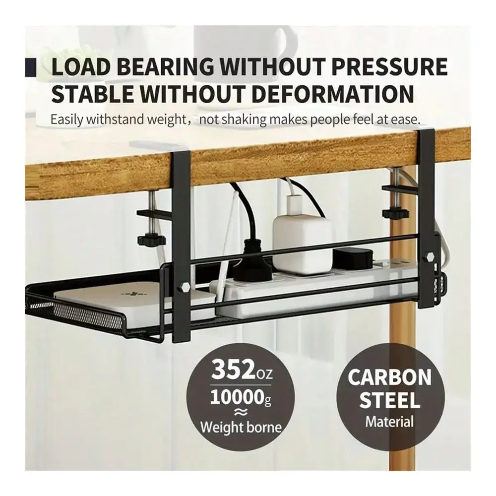 Under Desk Storage Shelf/Basket, Office Desk Organizer, Desktop Router Storage, Bedroom Organizer