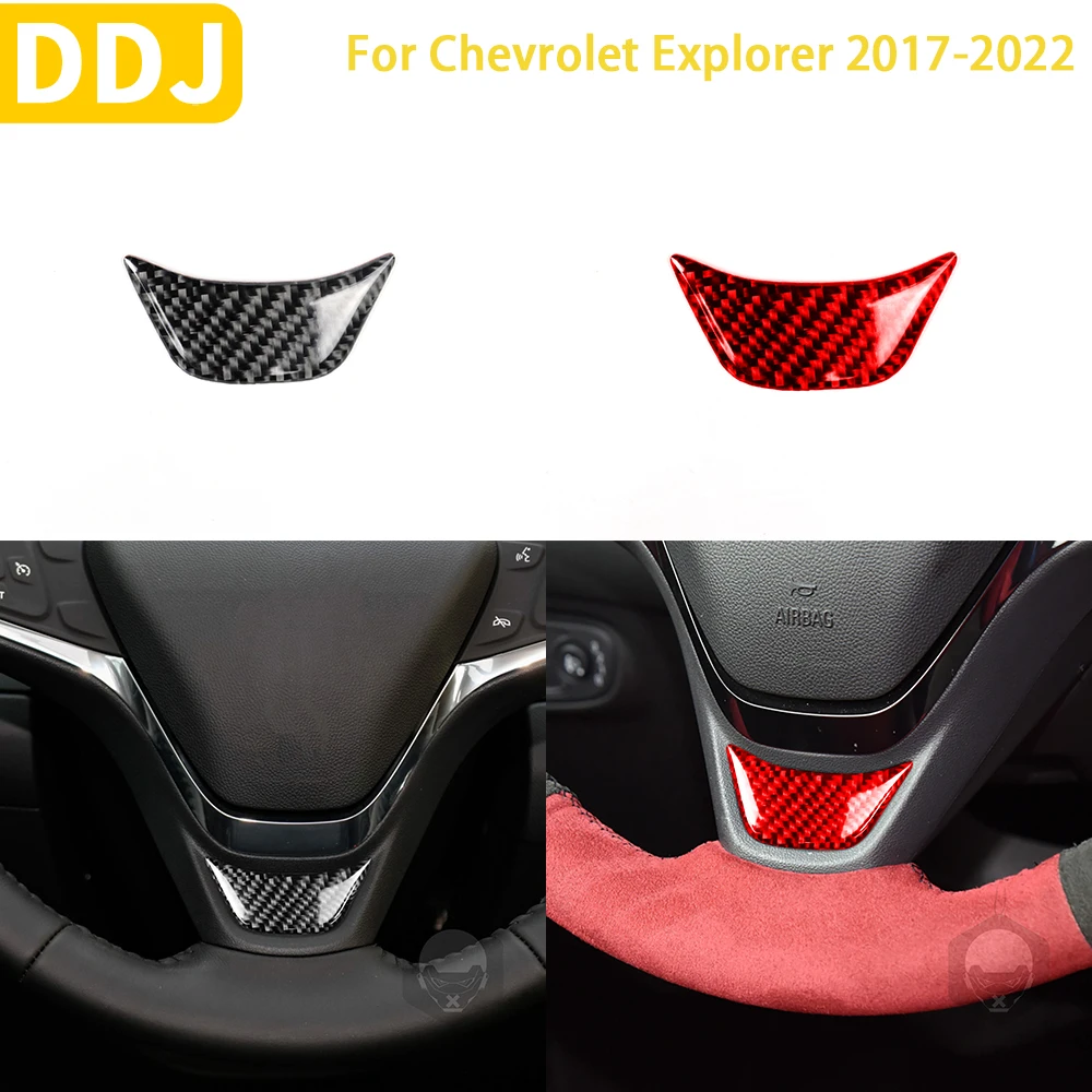 

For Chevrolet Explorer 2017 2018 2019 2020 2021 2022 Accessories Carbon Fiber Car Interior Steering Wheel Chin Trim Sticker