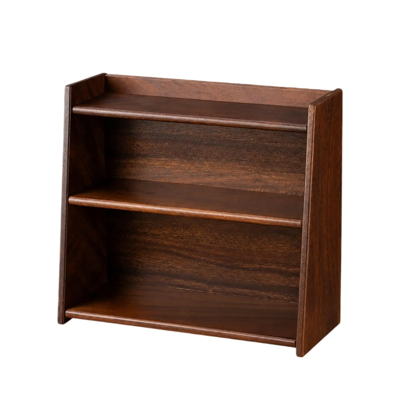 Walnut Solid Wood Desktop Display Shelf Tiered Ladder Storage Rack Compact Organizer for Tea Ware Ornaments Home Decor