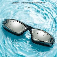 Anti-fog Adult Swimming Goggles Set Adjustable with Nose Clip, and Ear Plugs Diving Eyewear UV Protection Wide Vision
