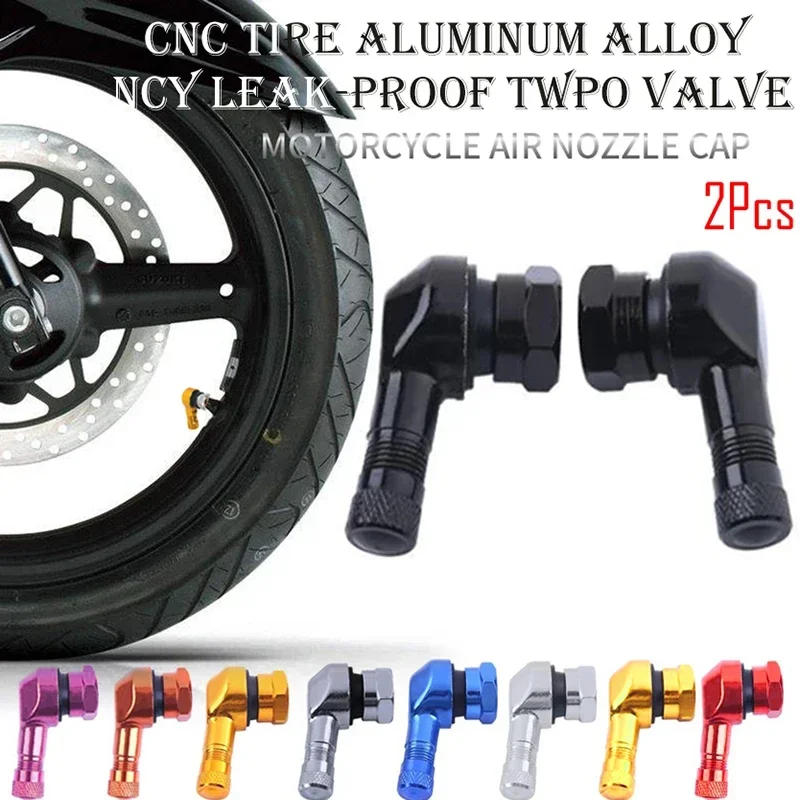 2PCS Motorcycle Rim Tire Wheels Spare Parts Valve Elbow 90 Degree Angle Motorbike Wheel Tire Tubeless Valve Stems Rim Wheel Part