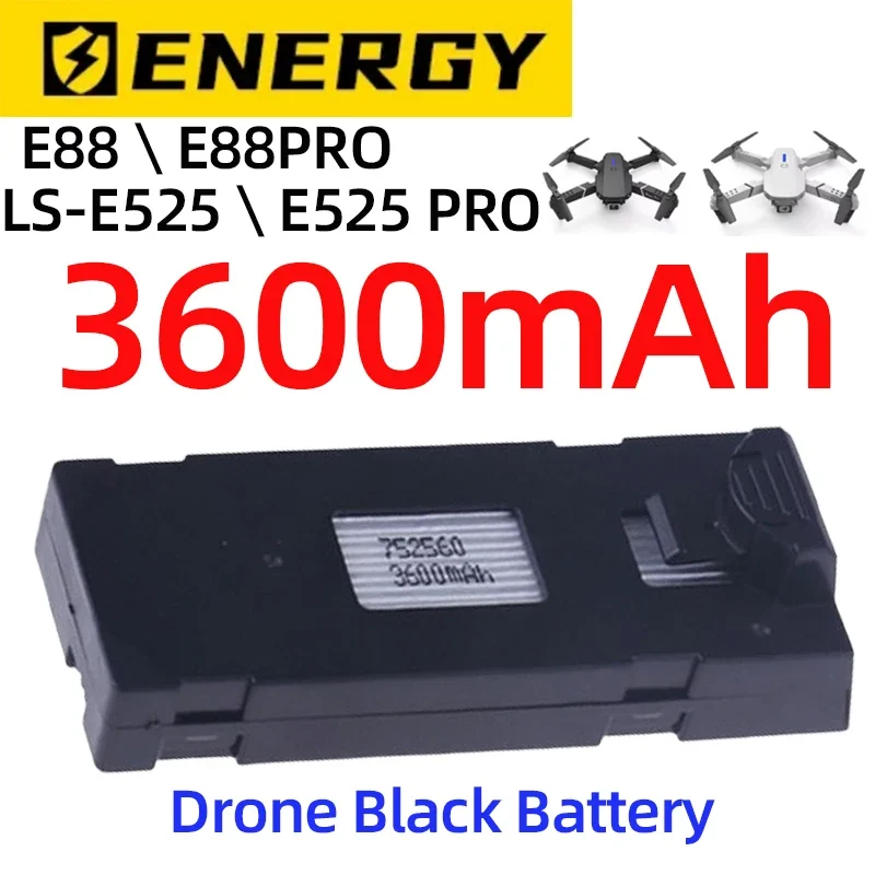 E88 RC Drone Official 3600mAh 3.7V Battery Accessory For E88PRO E88 E99 E525 Ls-E525 P1 P5 K3 Battery Spe Special Part 10Pcs