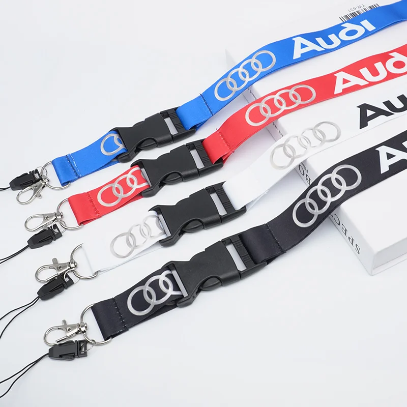 Lanyard Keychain Key Strap Holder&Staff ID Cards For Audi A4 B5 B6 B7 B8 B9 A3 8P 8V 8L A5 A6 C6 C5 C7 4F A1 A7 A8 Accessories