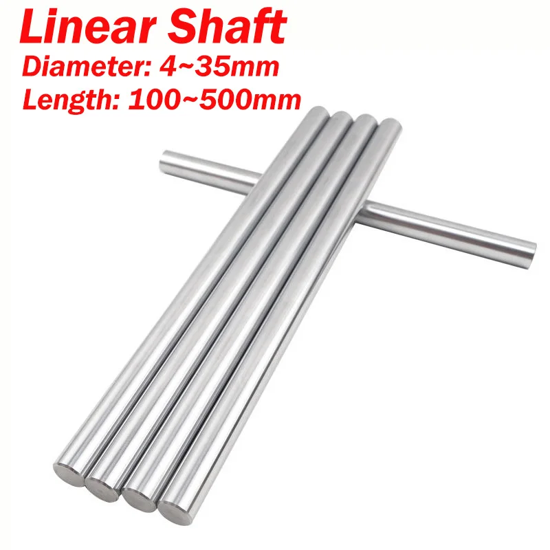 Diameter 4-35mm Linear Shaft Chrome Plated Linear Motion Rod Shaft Cylinder Rail Linear Shaft Length:100-500mm for 3D Printer