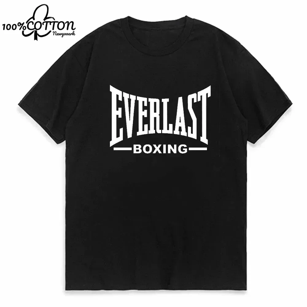 LE Boxing EVERLAST Men Loose Casual Short Sleeves T-shirt Men's Women's O-Neck Cotton Tee