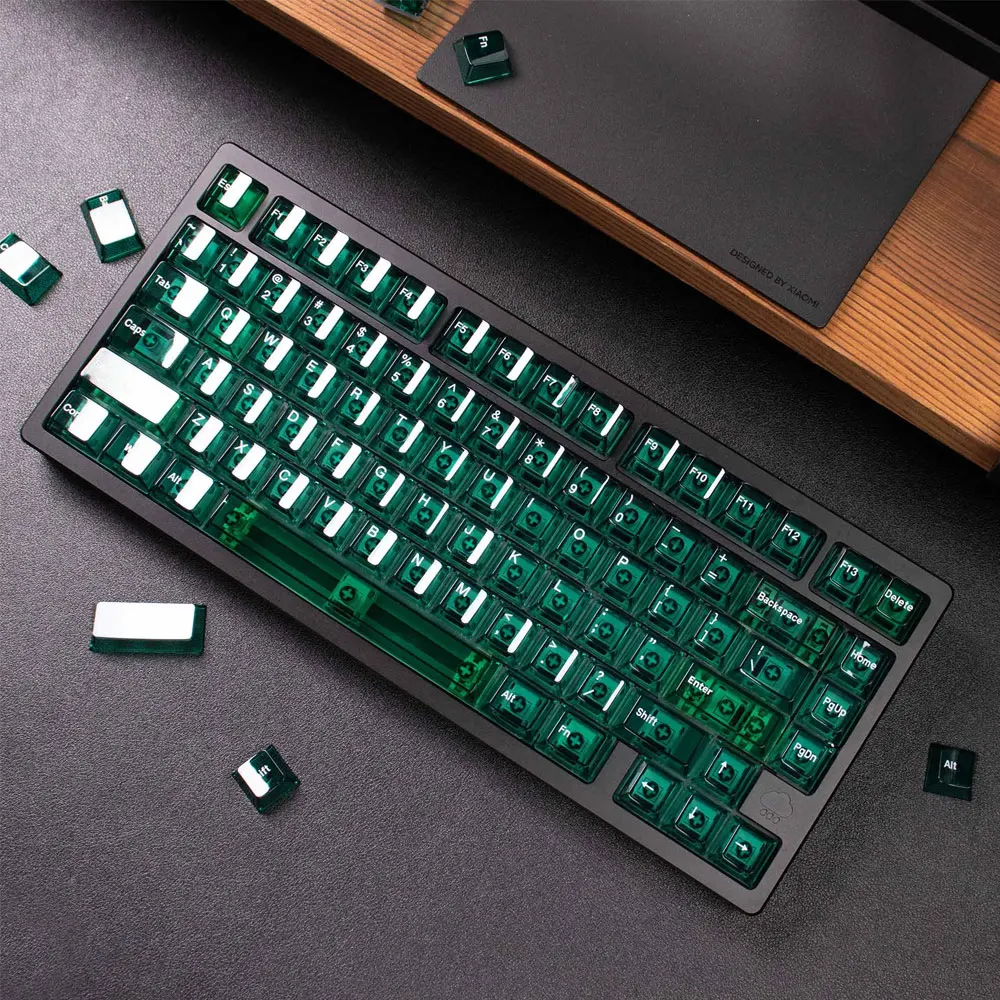 157 Tasten Gletscher Transparenz Tasten kappen voller Satz Kirsch höhe pbt thermische Sublimation für 61 87 98 mechanische Tastatur