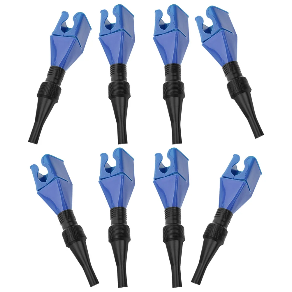 

8 Pcs Fuel Funnel Portable Foldable Motorcycle Car Plastic Funnels Square Snap Blue Oil Change Coolant Transmission