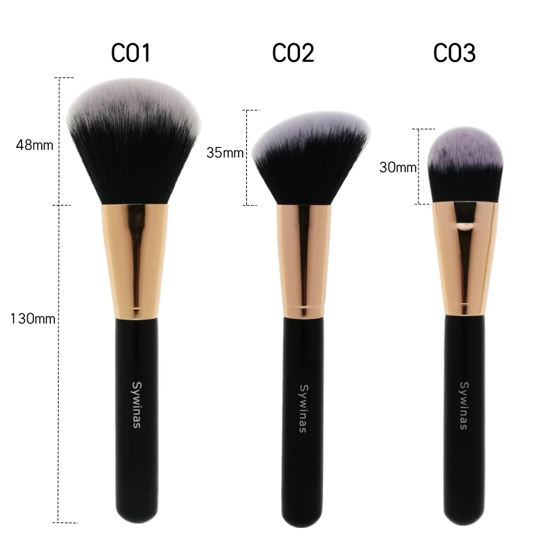 Sywinas Makeup Brushes Foundation Powder Contour Face Black Gold Make Up Brush