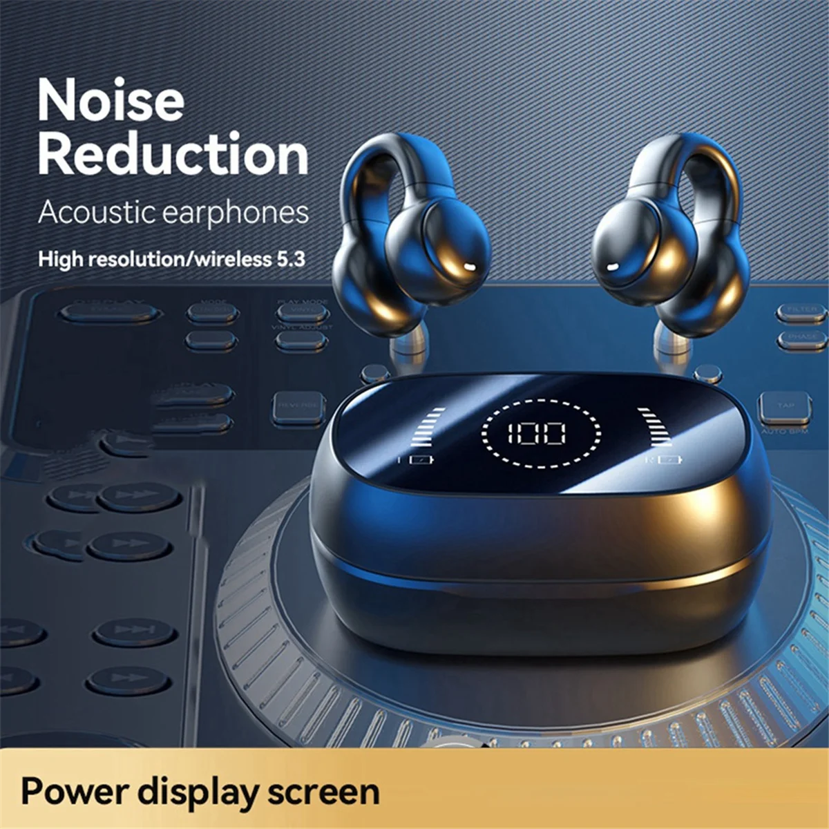 하이 퀄리티 골전도 무선 헤드폰, 블루투스 소음 감소, 스포츠 게임용 헤드폰, 흰색