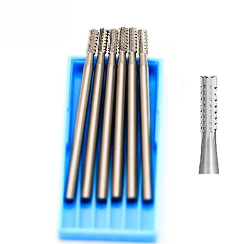 Five pieces per set HSS Rotary Burr Tool Cylinder Square Cross Cut For Stone Setting Jewelry Making Processing Tools