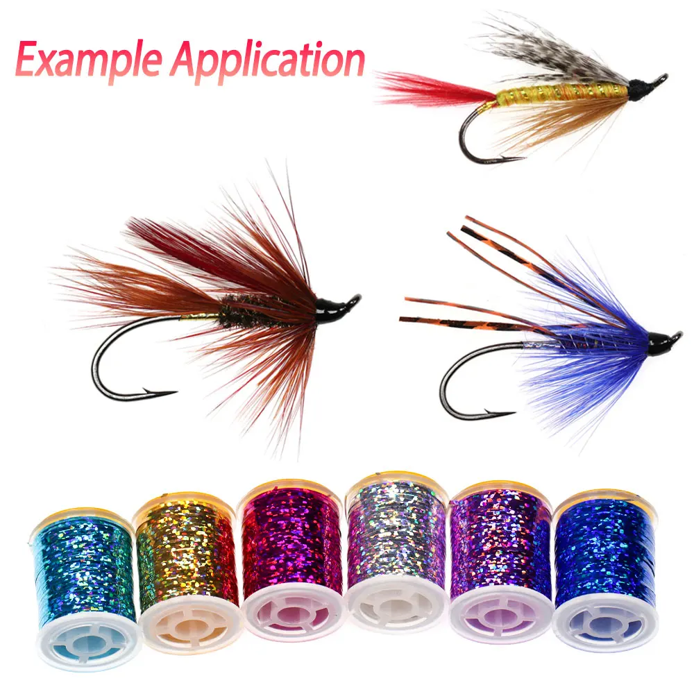 1pc/2pcs 1mm Flat Mylar Tinsel Flash Holographic Flashabou Tinsel Fly Tying Material For Flashback Nymphs Salmon Streamer Fly - view 6