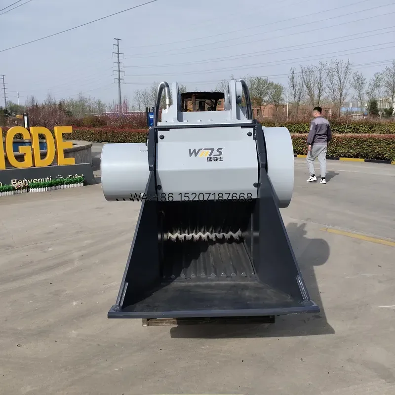 Wmwmnu for Excavator Mounted Jaw Coal Crushing Bucket 15t/h Construction Work Concrete Stone Recycling Application