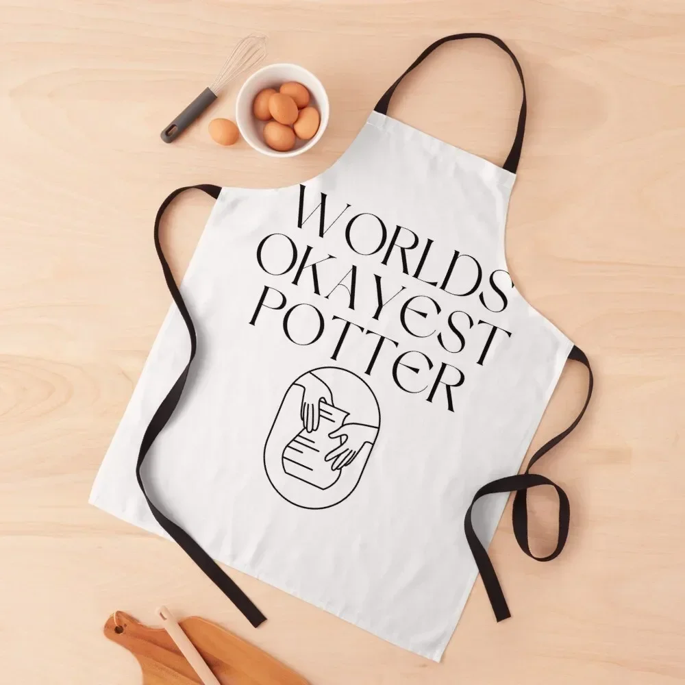 World okayest potter Apron Household Items Kitchen Restaurant Kitchen Equipment Apron