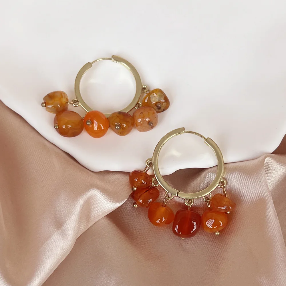 2024 Design Amber Beeswax Round Beaded High Quality Premium Earrings Earrings Niche