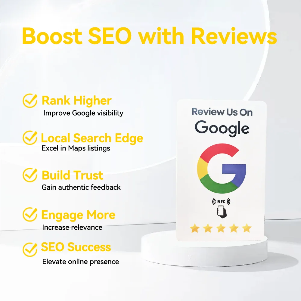 1 pièces 13.56MHz Ntag213 cartes d'évaluation Google pour Android/iPhone appuyez sur l'URL écriture cartes d'évaluation d'affaires sociales Standard NFC Instagram