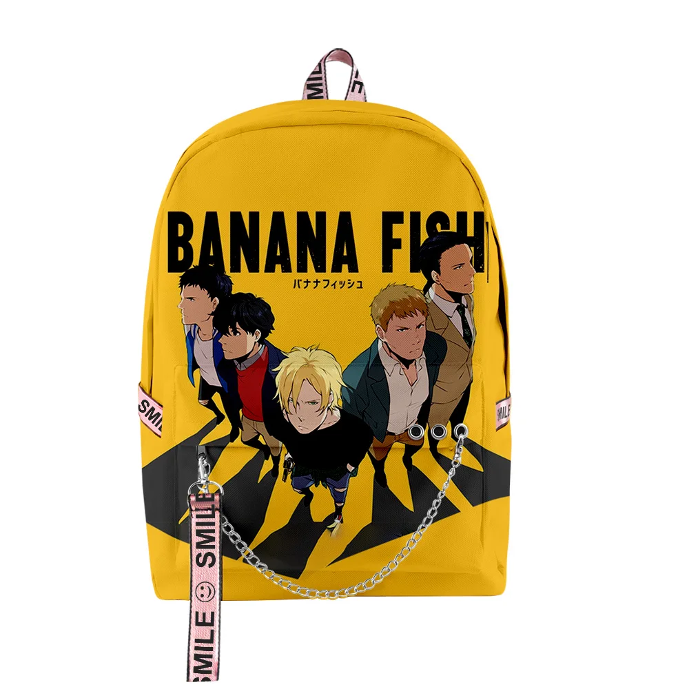 Classic Popular Funny Banana Fish Student School Bags Unisex 3D Print Oxford Waterproof Notebook multifunction Travel Backpacks