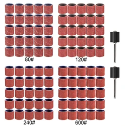 Sanding Drums Kit Sanding Band 1/2 1/4 Inch Sand Mandrels Fit for Dremel Nail Drill Rotary Abrasive Tools
