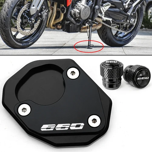 Para TRIUMPH Trident 660 Daytona 660 2021- 2023 2024 accesorios CNC soporte lateral de motocicleta almohadillas de soporte extendidas tapas de válvulas 660