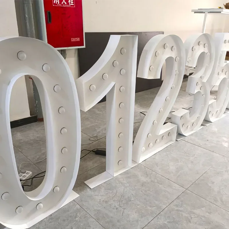 Custom wholesale wedding Decor marquee letters 3ft 4ft Led Big Numbers Giant Light Up Letters sign