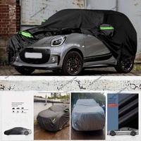 Car Cover Waterproof All Weather Rain Protection Full Exterior 190T-PU Cover for Smart Fortwo with Reflective Strips