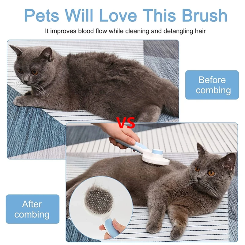 Remove Tangled Hair Dogs cats Pet Grooming Tool Self Cleaning Slicker Brush Pet Hair Remover Comb