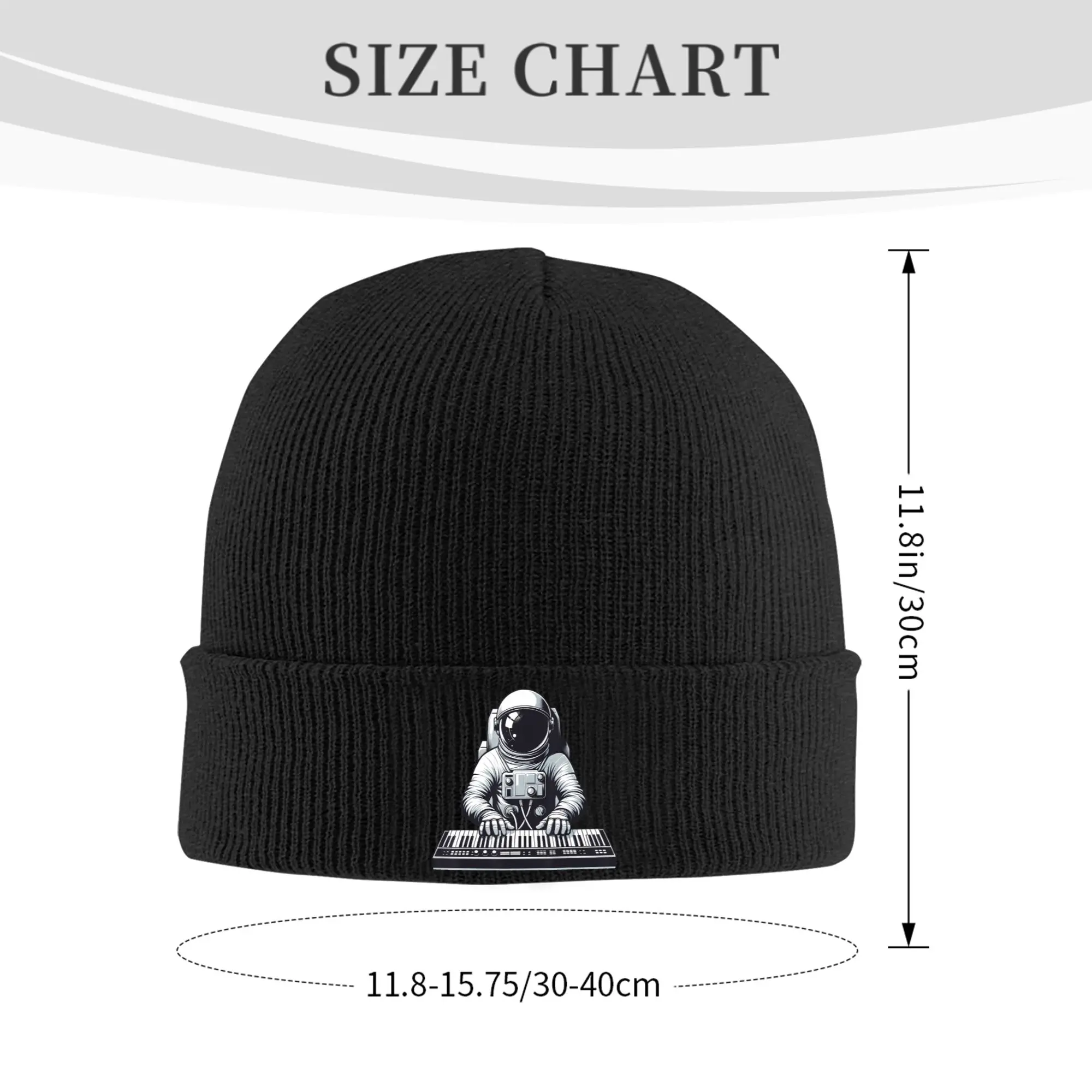 Astronaut Playing Piano Men Boys Funny Piano Player Musician Beanie Hats  Knitting Hat Female Male Street Head Wrap Caps