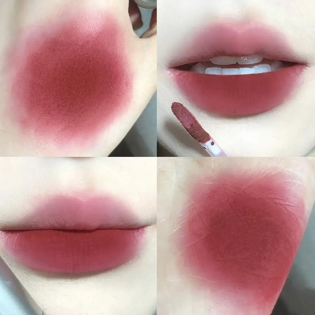 Tubo de esmalte labial Alisador, color Nude, rojo, mate, sólido, crema cosmética, diseño creativo de bálsamo labial, L3P3