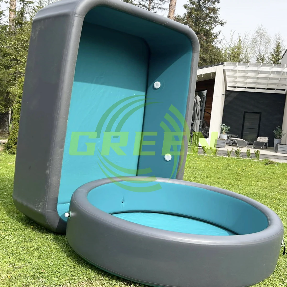 Green Customized Size Huge Inflatable Swimming Pool For Outdoor Premium Quality Inflatable Swimming Pool For Outdoor Events