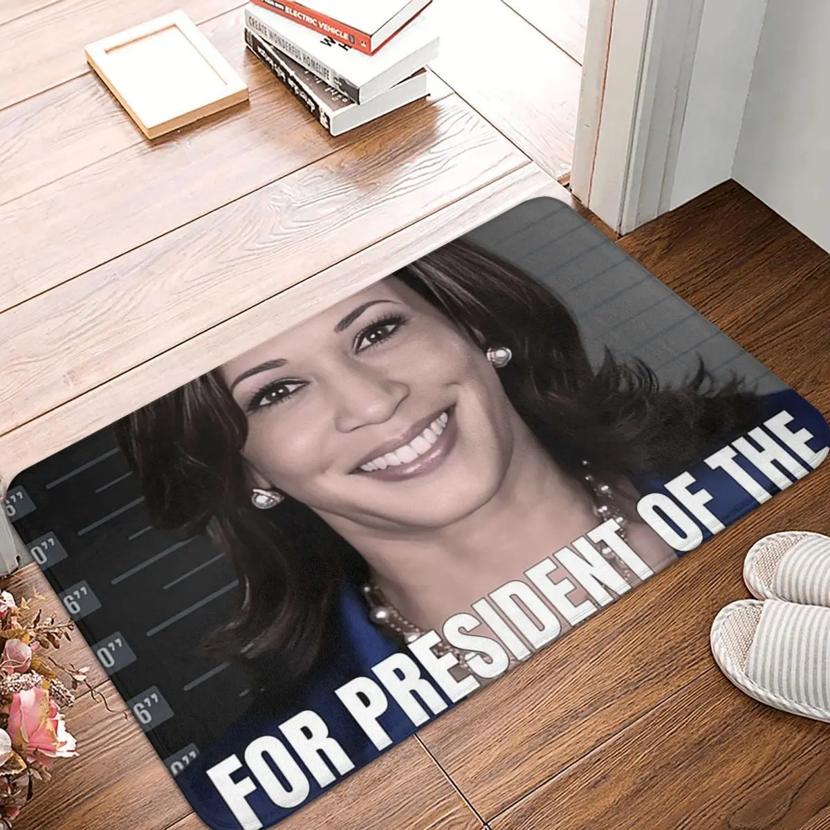 Wanted For President Kamala Harris Redux Non-slip Doormat Floor Mat Durable Carpet Rug for Kitchen Entrance Balcony Footpad Mats