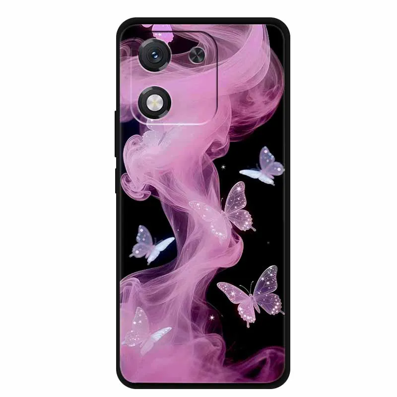 غطاء لهاتف هواوي هونور X70i حافظة هاتف من البولي يوريثان الحراري لهاتف هونور X 70i 70 i Para أسود خلفي ناعم حامي زهرة كرتونية هدية كابا #2