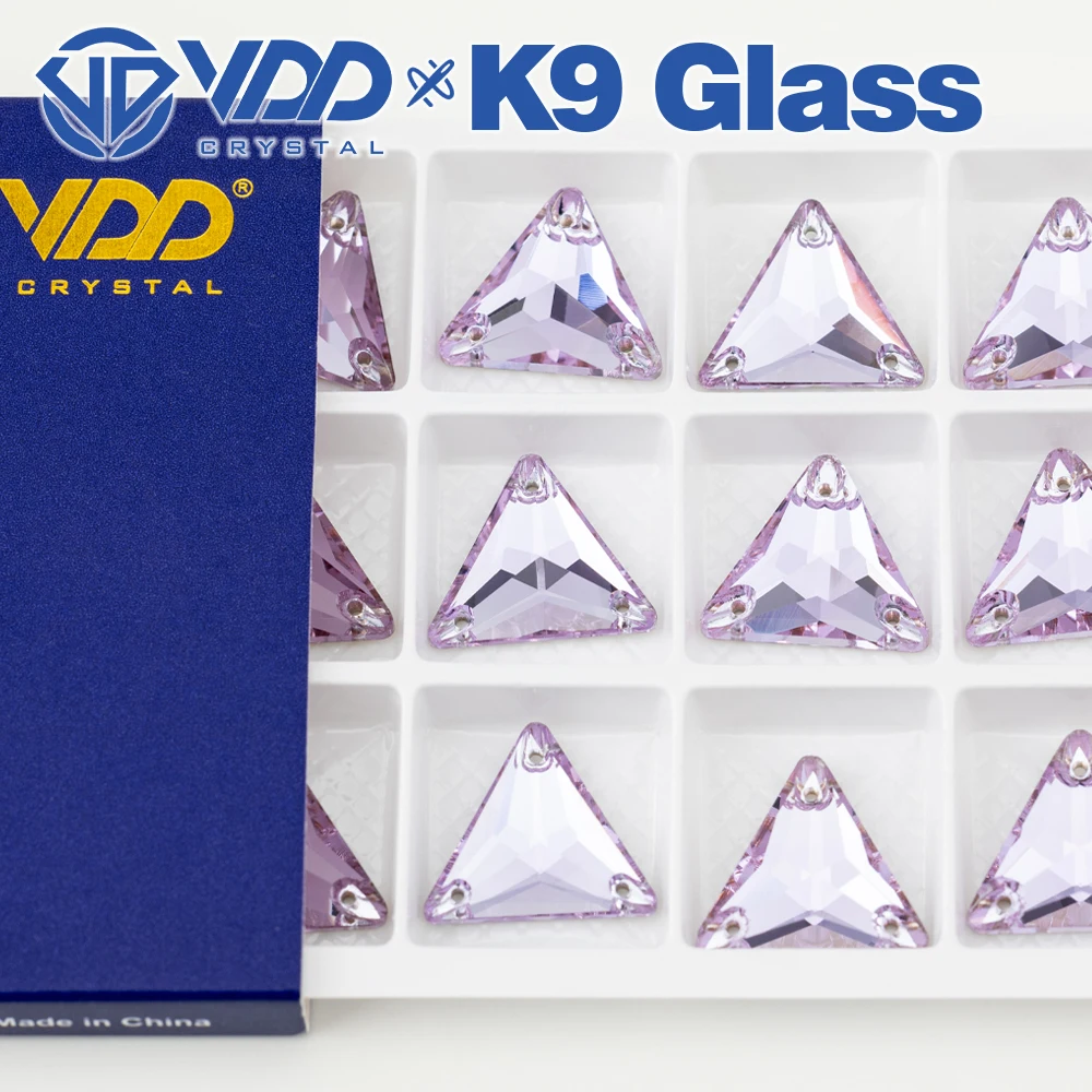 VDD S122 Violett Dreieck AAAAA Top-Qualität K9 Glas Aufnähbare Strasssteine Kristall Flache Rückseite Nähsteine für Kleidungsdekorationen – Detail 7